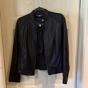 Cole Haan Black Leather Jacket for Women